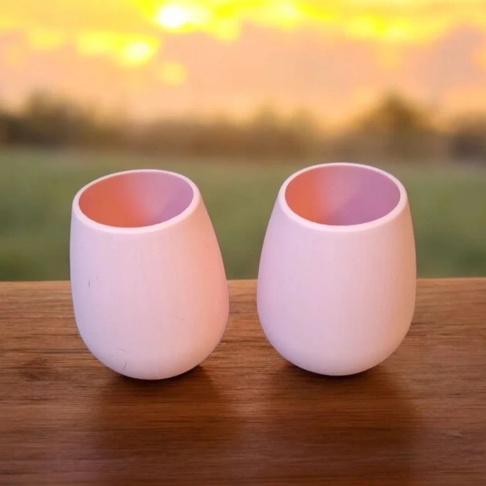 Odeme Blush and Ivory Stemless Silicone Glasses